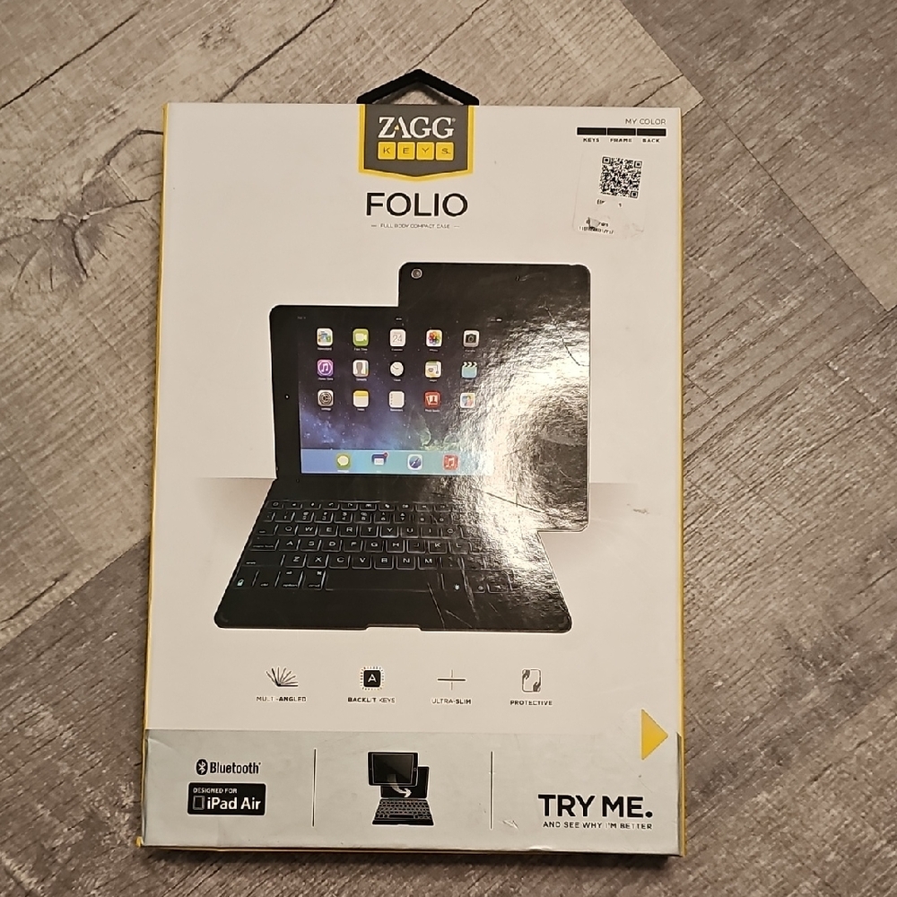 Folio Black Bluetooth Keyboard Case for iPad Air